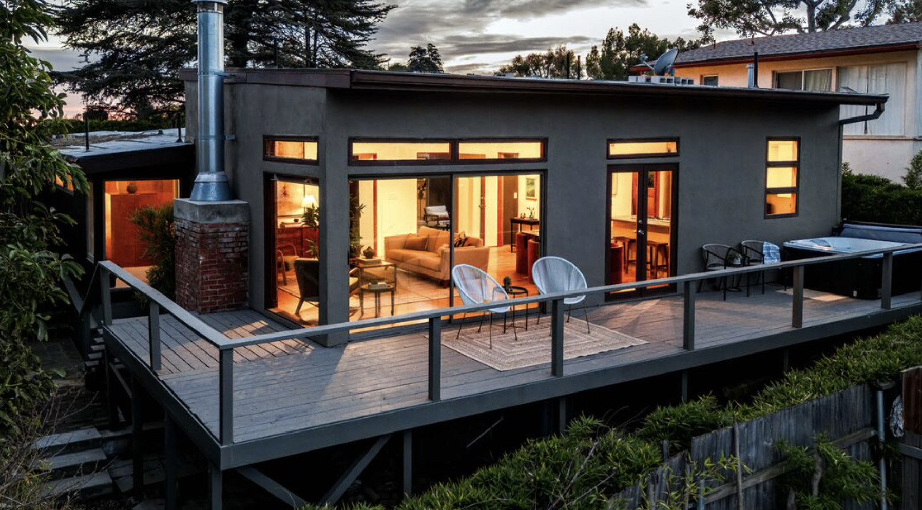 Modern Silver Lake home on Landa Street with large deck and indoor outdoor living