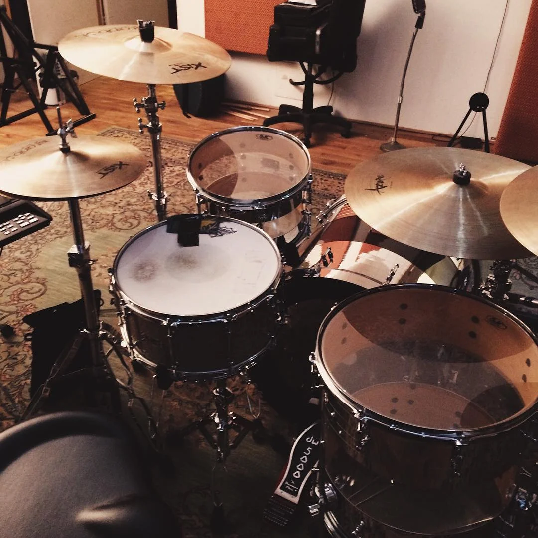 Ross on drums