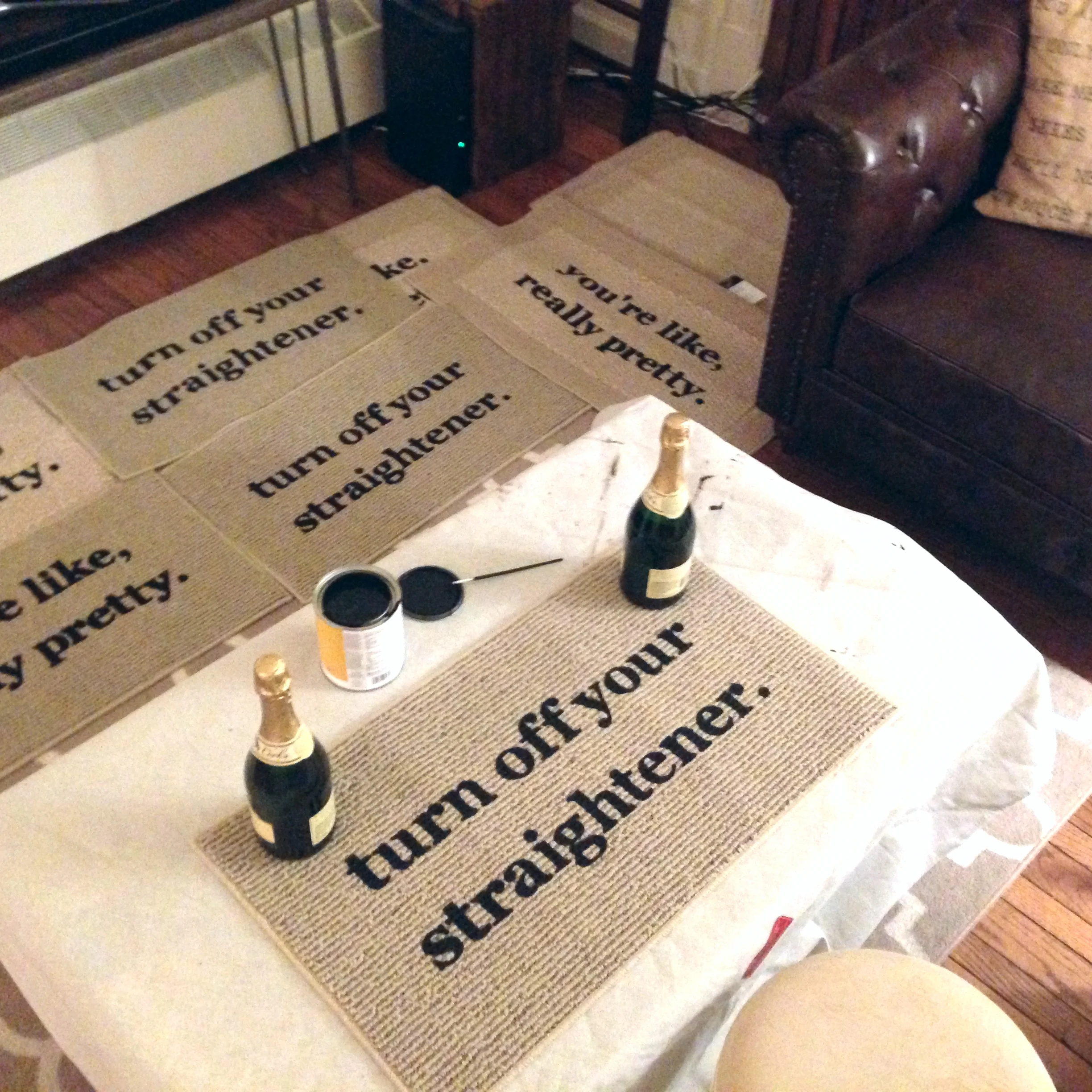 On Friday nights I used to drink champagne, now I use the bottles as mat weights.