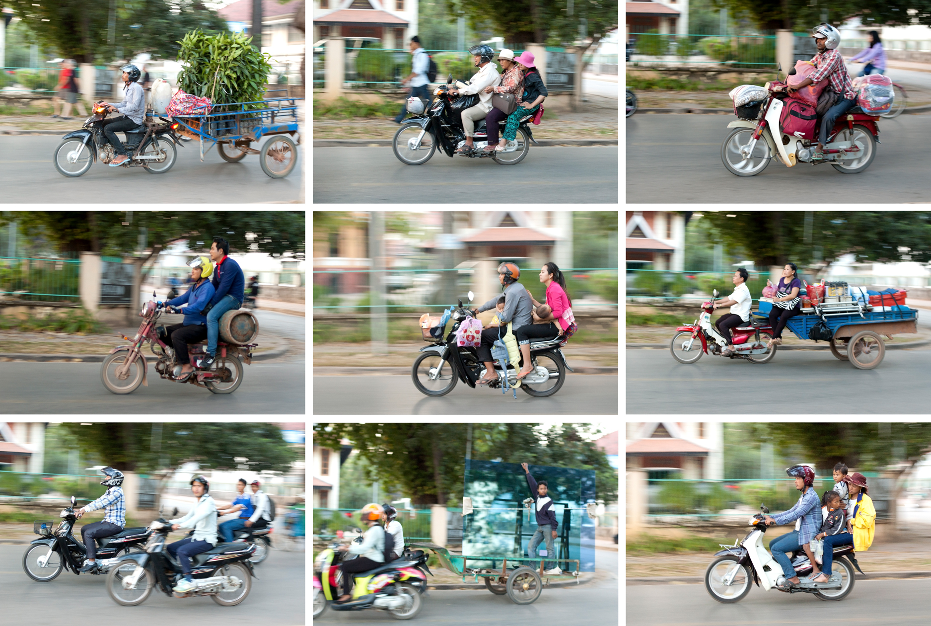  Siem Reap, Cambodia. Entire lives balanced on a set of tires. 