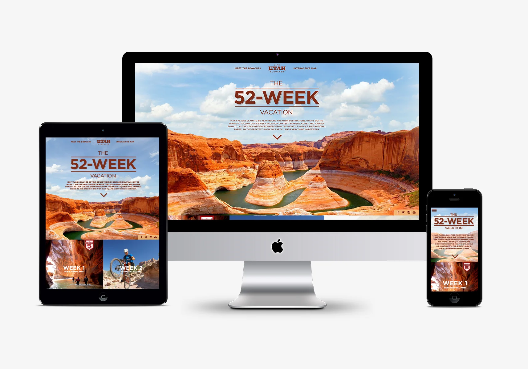 Mock-up of a fully responsive website.