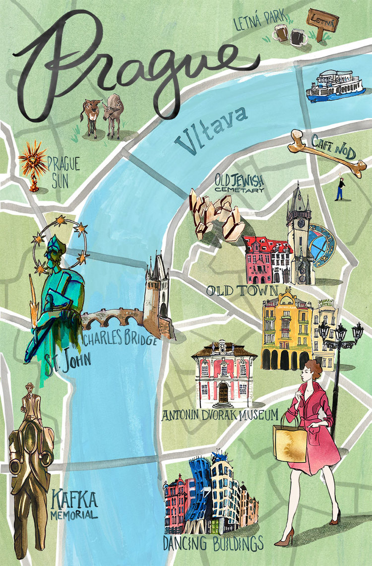Map Of Prague Print Jessica Olah
