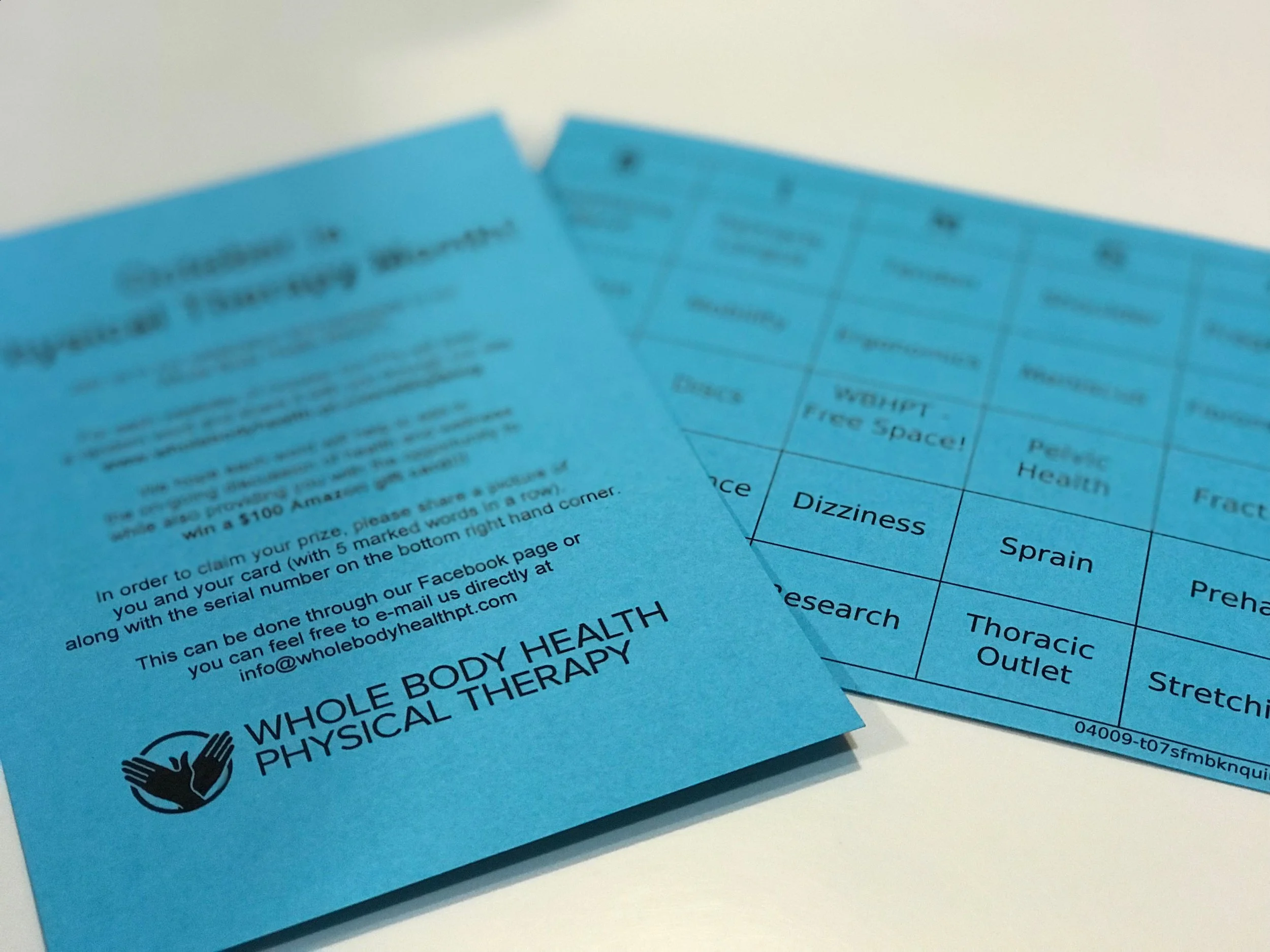 1st Week of Physical Therapy Month! BINGO!!!
