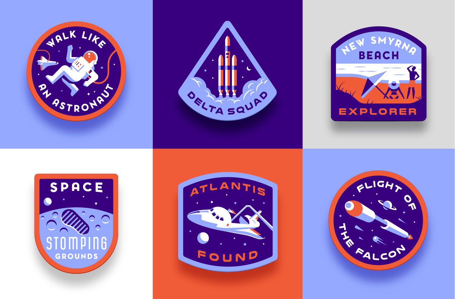 Illustration/badge design for Florida Space tourism. Creative direction by Lab Partners