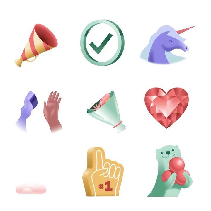 The system we created with @asana absolutely HAD to include a revamp of their beloved Appreciation Stickers, everything from unicorn high-fives to a snowboarding yeti.

Big props to the Asana animation team for bringing these to life.