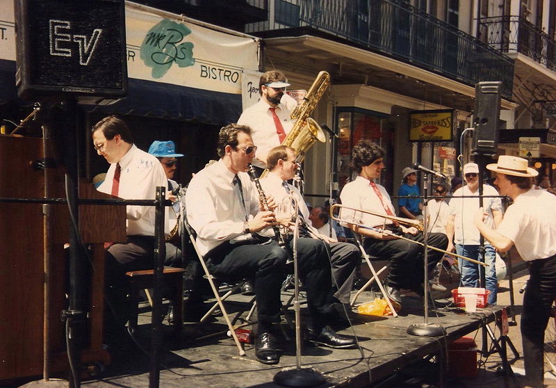 The Legendary George Finola and his band at French Quarter Fest, New Orleans, 1993