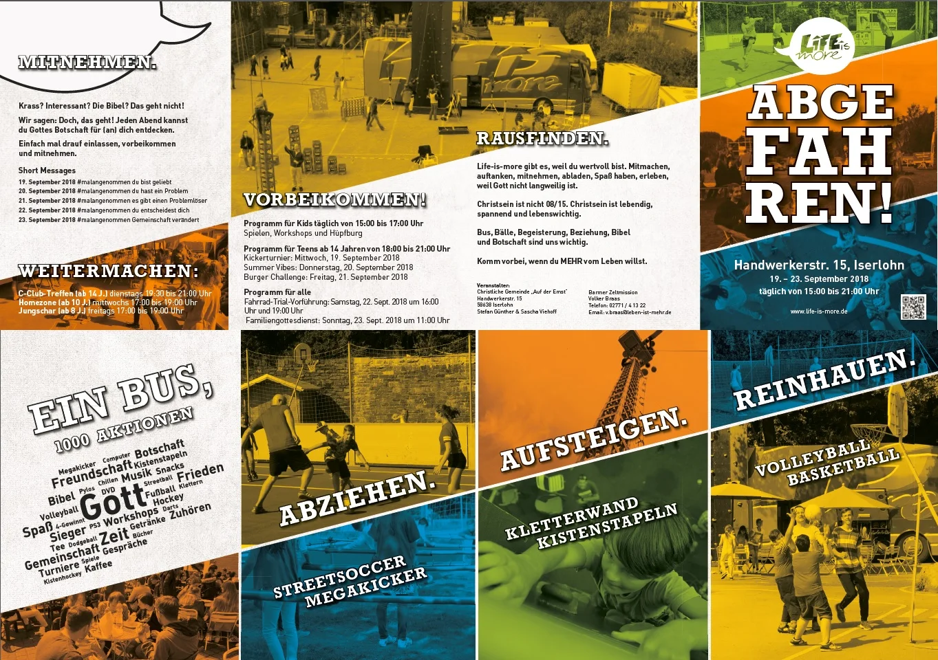 Der "Life is More" - Bus steht vom 19. - 23.09.2018 bei uns!
