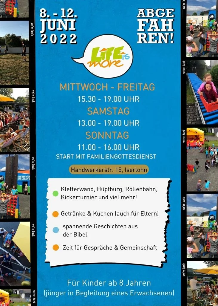 Der "Life is More" Bus steht vom 08. - 12. Juni an der Gemeinde auf der Emst