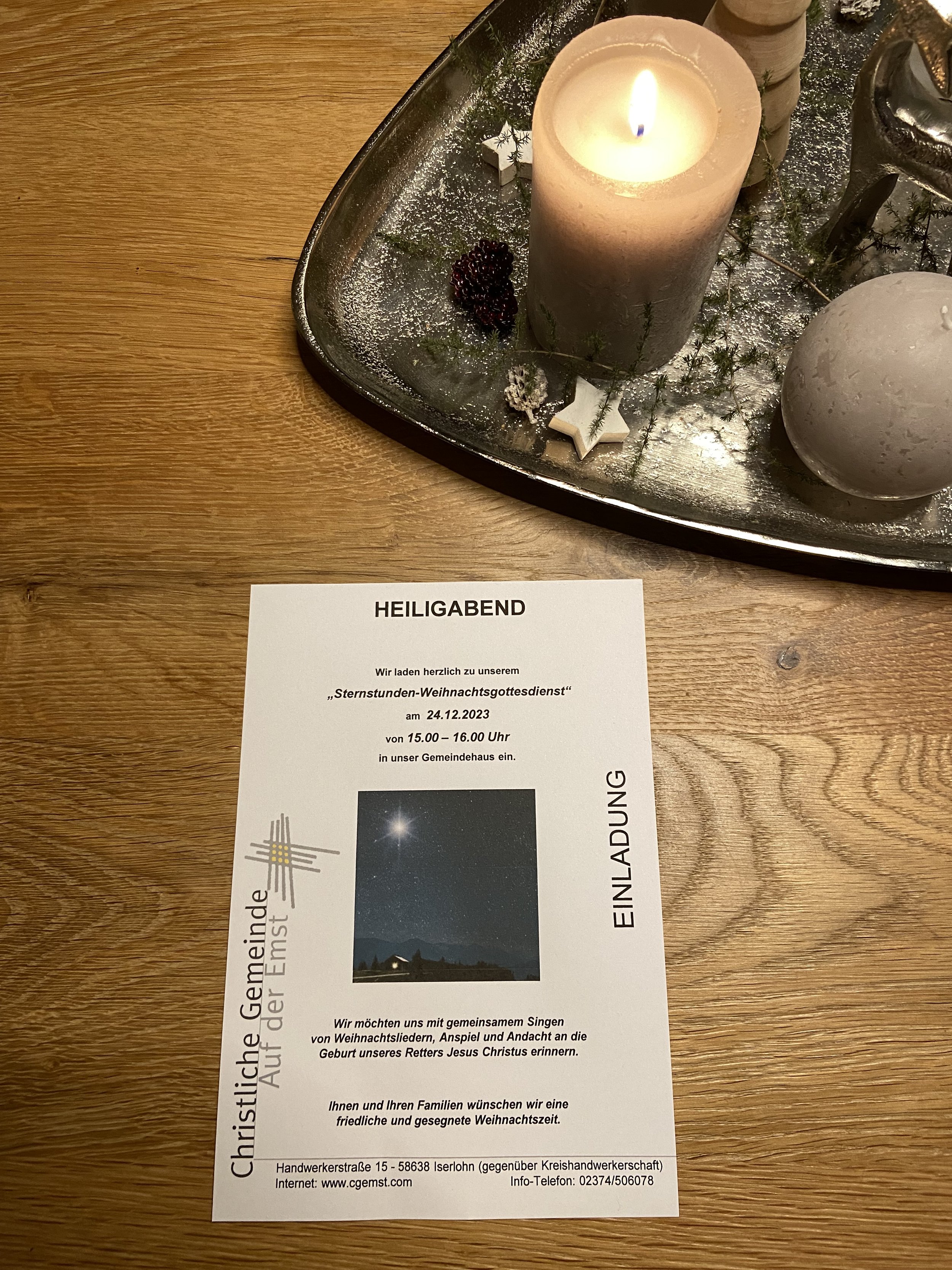 Sternstunden-Weihnachtsgottesdienst am 24.12.2023 um 15.00 Uhr