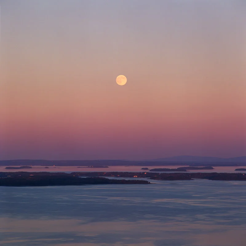 "Moonrise, Penobscot Bay"
