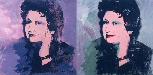 Andy Warhol (American, 1928–1987). Ileana Sonnabend. 1973. Acrylic and silkscreen ink on canvas, two panels, 40 x 80" (101.6 x 203.2 cm). The Sonnabend Collection. © 2013 Andy Warhol Foundation for the Visual Arts/Artists Rights Society (ARS), New Y…