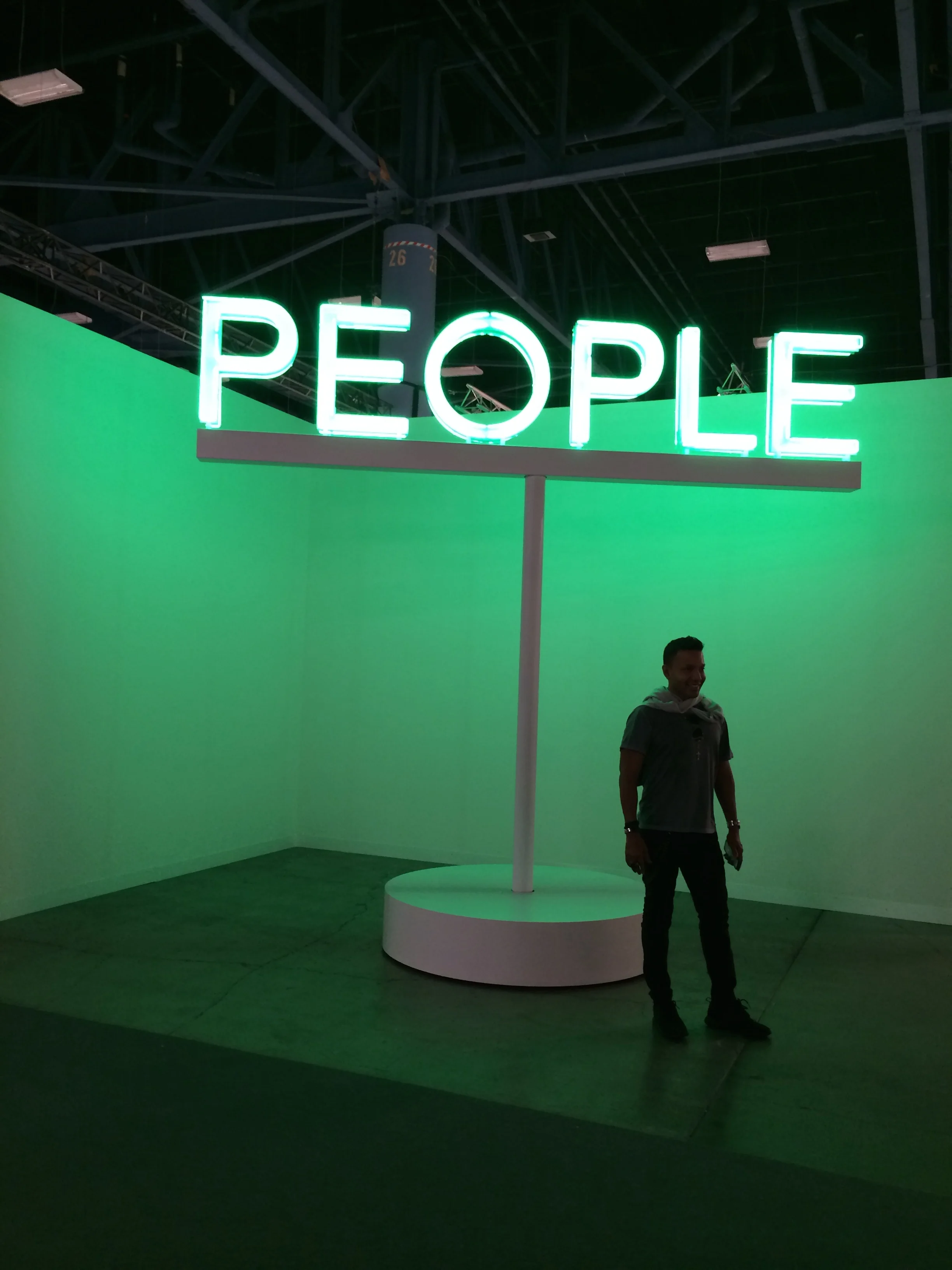 We might be going out on a limb to suggest this work by Martin Creed (Work No. 2070: People, 2014. Neon, metal, motor. 126 x 120 x 5 in) was the most Instagramed (is that a word?) piece at the fair. It was irresistible and got my finger on the video…