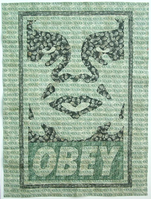 Slave to the Dollar, 2014 (After Shepard Fairey's OBEY, 2003)
