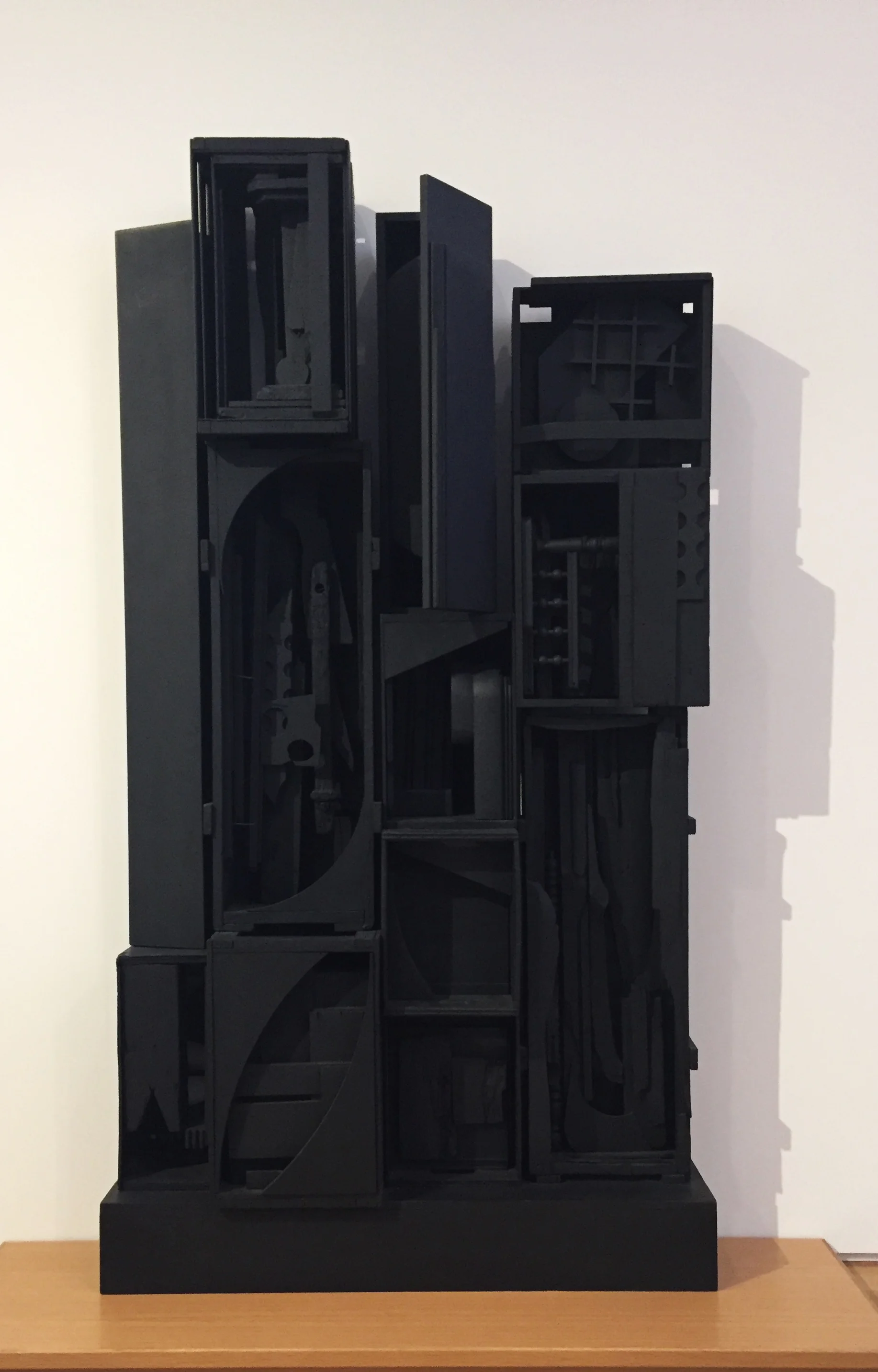 Whenever I see Louise Nevelson's work, I think, "black magic." Every single magnificent time. Louise Nevelson (American, 1899-1988) Sky Garden (1959-1964) enamel on wood.