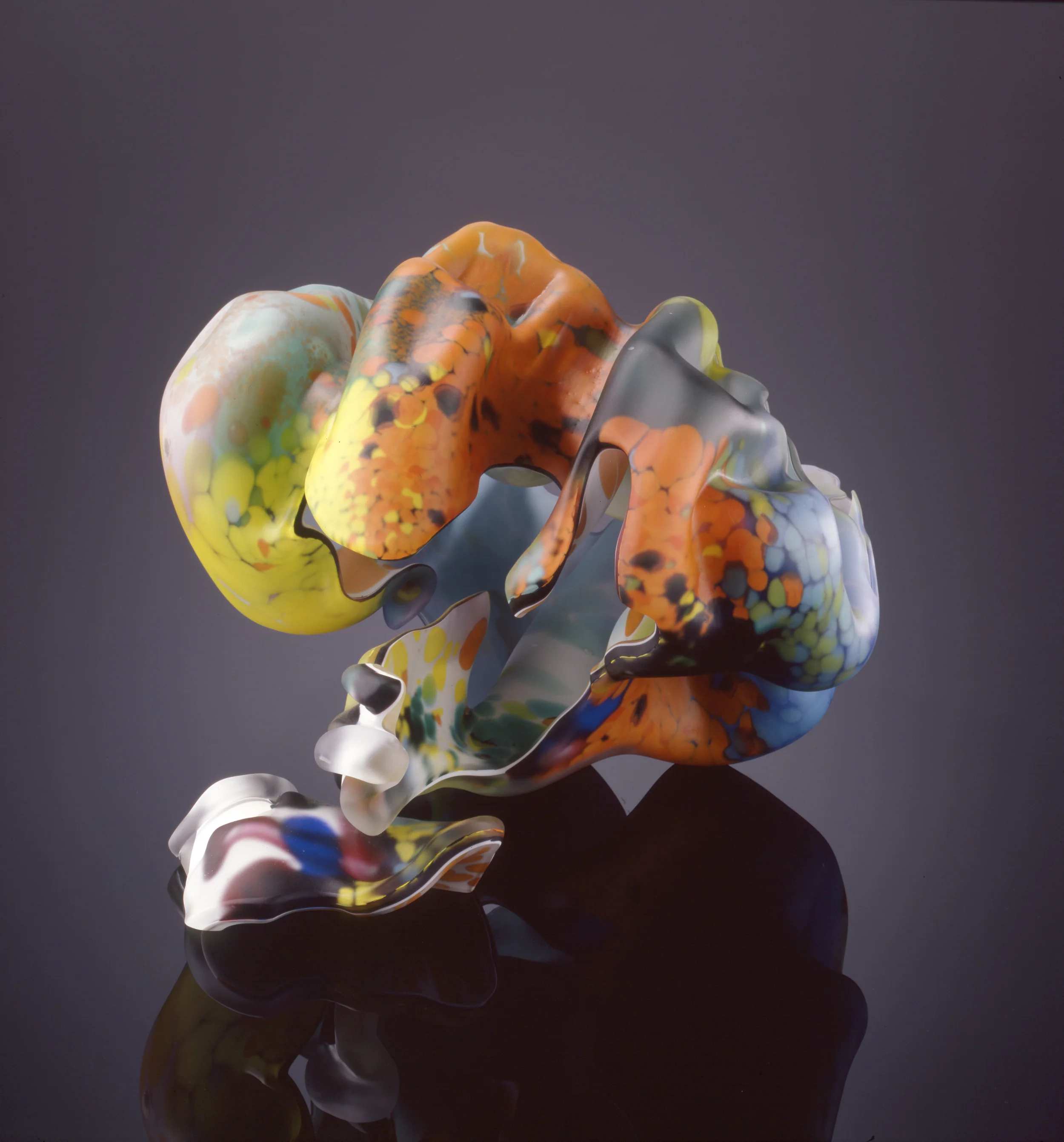 Marvin Lipofsky. IGS VII 2000-02 #3. 14 x 20 x 19 in. 2000-2002. Blown at Novy Bor, Novy Bor, Czech Republic with help from Jan Lazor and team. Photo credit: M. Lee Fatherree