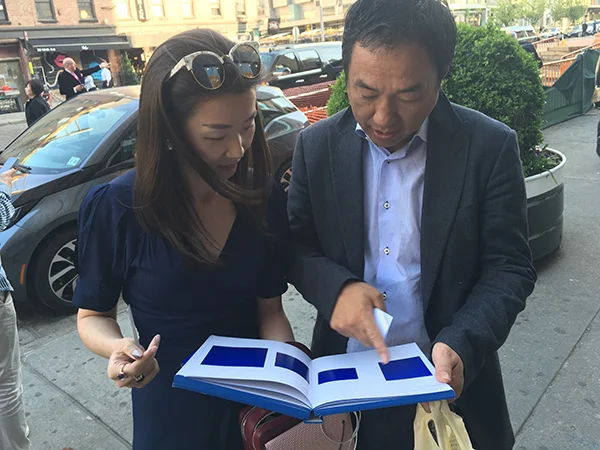 Edward Zeng with his art adviser Vanessa Guo, director at Hauser and Wirth. Image: artnet News.