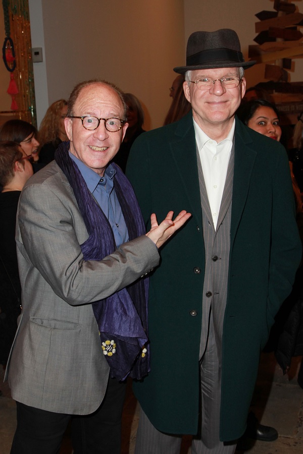 Steve Martin with art critic Jerry Saltz. Courtesy of J Grassi/Patrick McMullan.