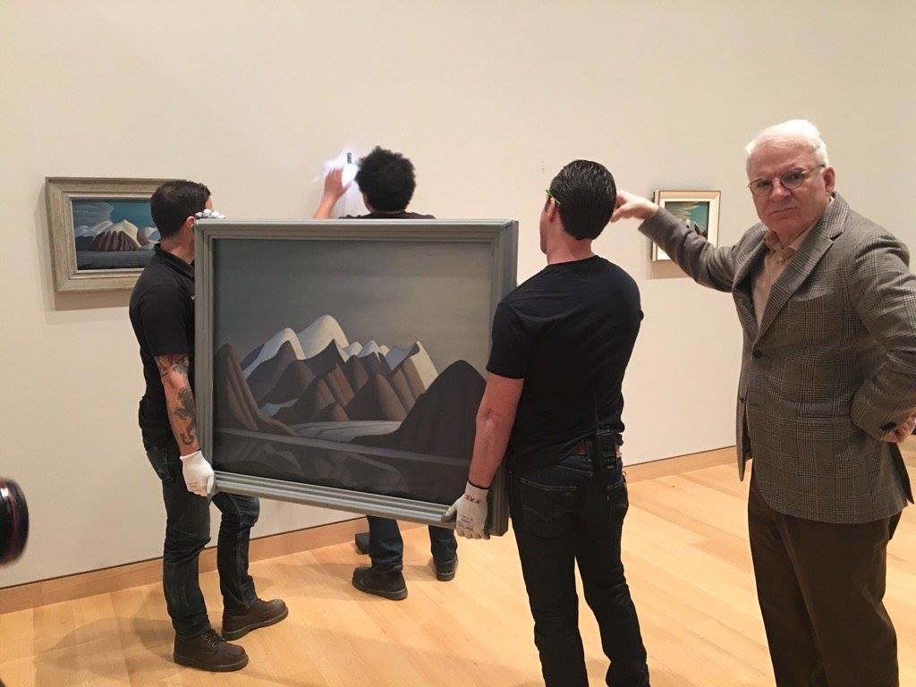 Steve Martin curated a survey of Lawren Harris' work at the Hammer Museum, Los Angeles. Courtesy of Steve Martin via Facebook.