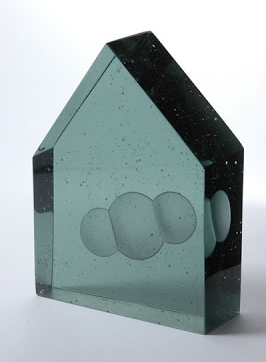 Carol Lawton. CO2, 2008. Cast, engraved lead glass. 8 x 6 x 2.5 in.