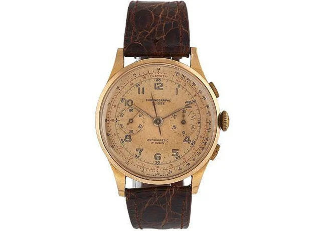 Lot 227, Swiss chronograph wristwatch, 1950, 18k rose gold, Artcurial (November 8)