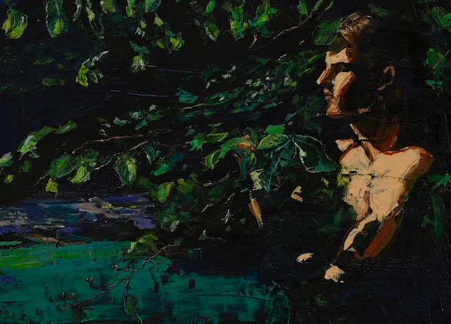 "Feel of Leaves" by Michelle Rogers, 2015, oil on canvas, Jenn Singer Gallery