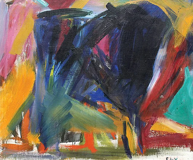 "Quedado" by Elaine de Kooning, oil on canvas, Clars Auction Gallery (May 2014)