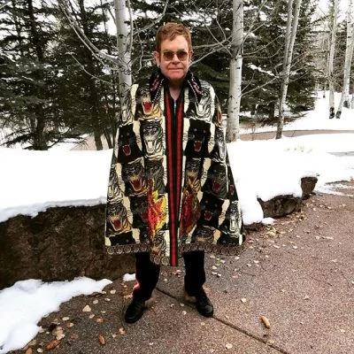Sir Elton John is on Instagram! Wearing a fabulous Gucci cape, sigh...