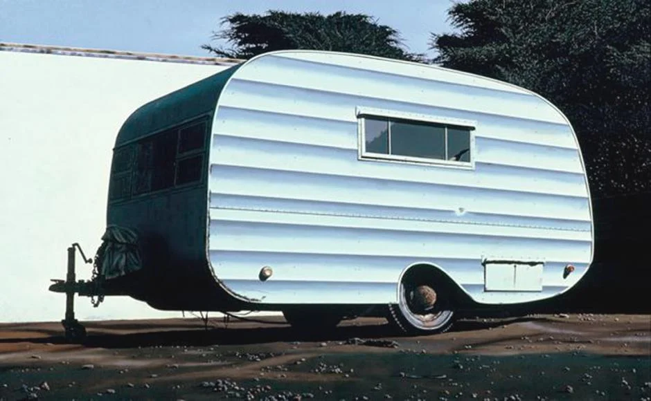 James Torlakson (American, b.1951). Behind Ted McMann's Garage, 1976. Oil on canvas, 43 in. x 68 in. SFAC 7