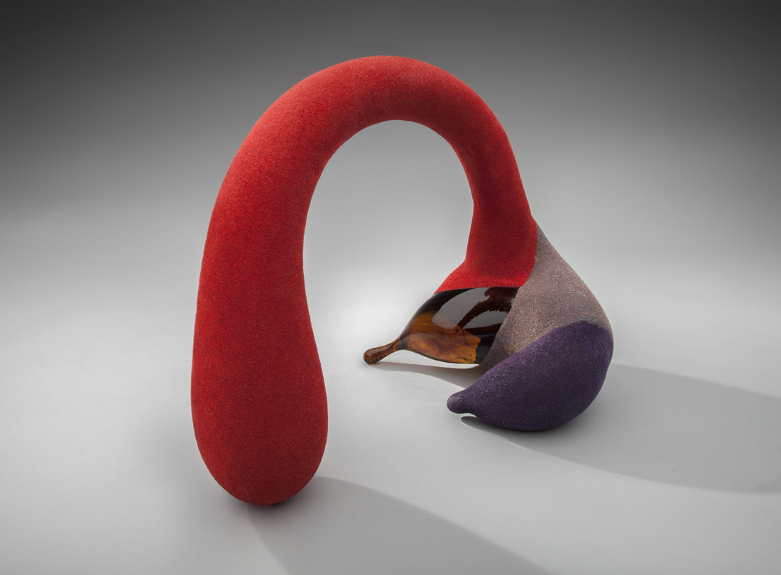 Marvin Lipofsky (American, 1938-2015). California Loop Series #4 1970, blown glass, rayon flocking, created in Berkeley. Courtesy of the artist. L2014.2301.008