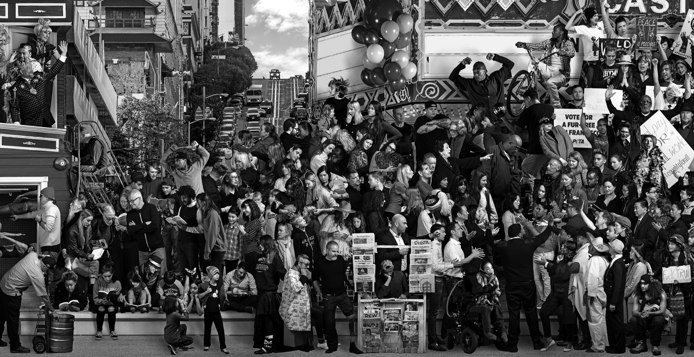 JR, 2019. San Francisco mural detail.