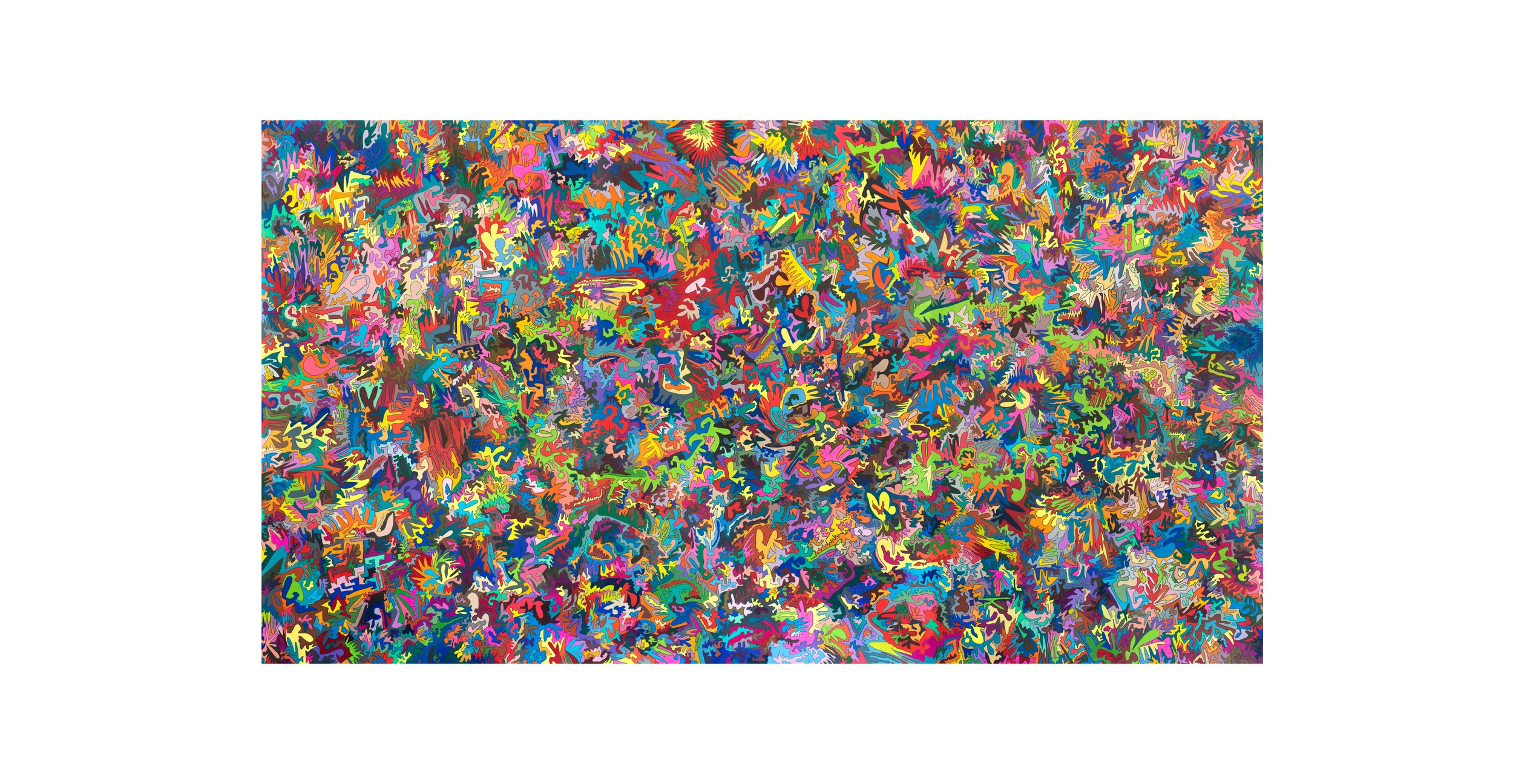 Electric Universe, 2014, color pencil on paper, 86 x 153 in. (triptych)