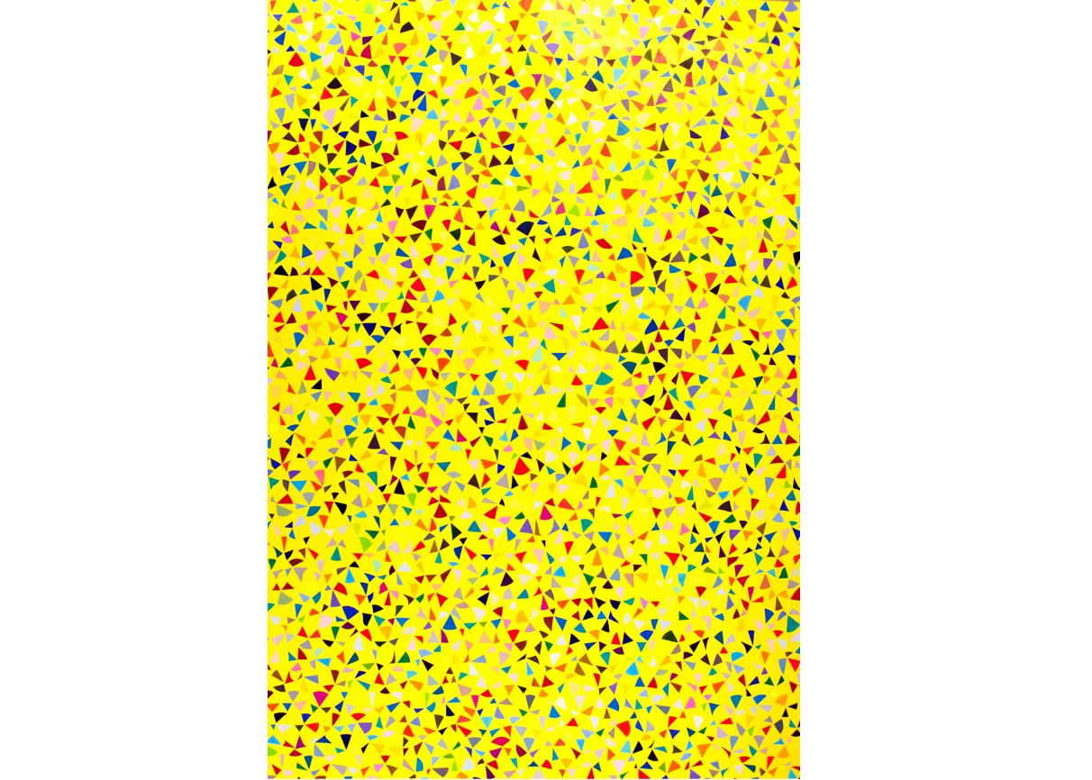 Untitled (Seirpinski Triangle), 2012, color pencil on paper, 58 x 40 in.