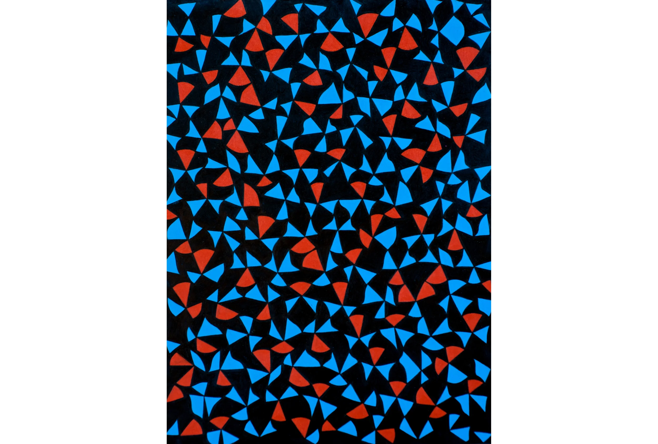 Untitled (Deconstructed Seirpinski Matrix), 2012, color pencil on paper, 22 x 16 in.