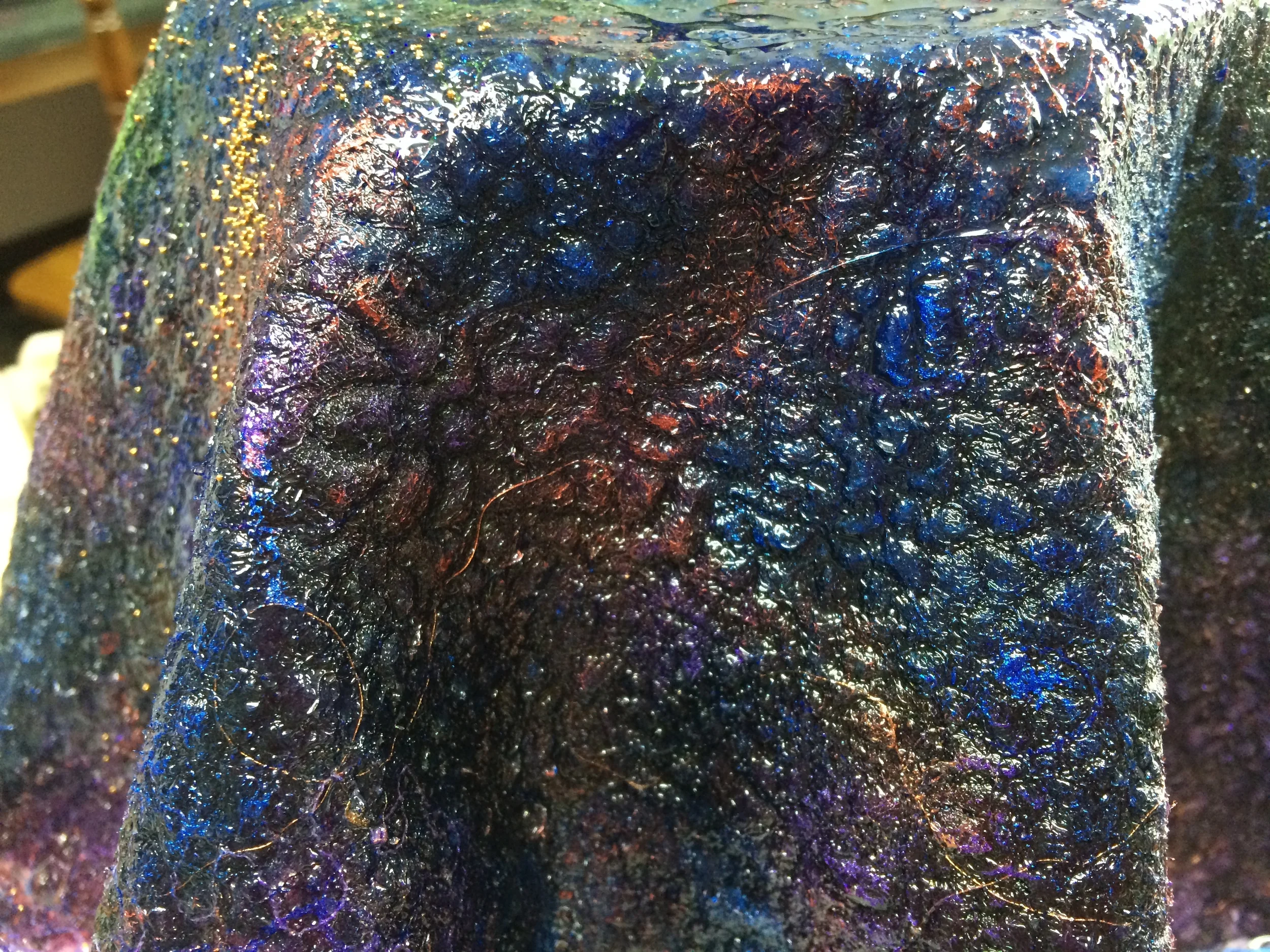 With the first coat of resin, it really does look like glass!