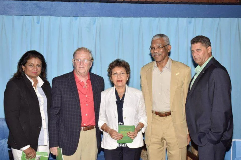 L-R GF Founder Supriya Singh-Bodden, John and Leticia Homlish, H.E. President David Granger and Mr. Robert Bodden.