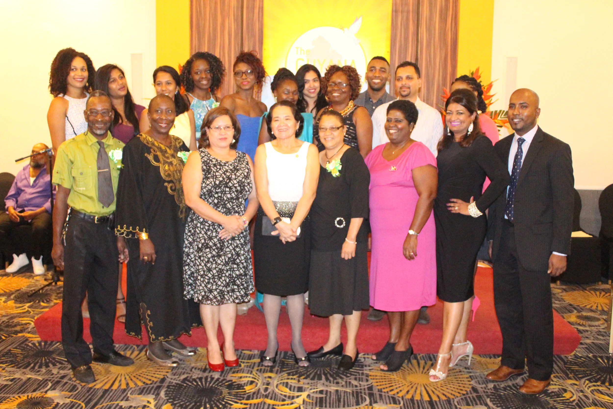 First Lady, Mrs. Sandra Granger, flanked by Mrs. Supriya Singh-Bodden, Founder of the Guyana Foundation, Anthony Autar, Managing Director, volunteers and friends.