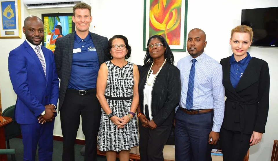 L-R: Dr. Luqman Lawal, Derek Johnson, First Lady Mrs. Sandra Granger, Dr. Ruth Quaicoe, Anthony Autar and Julia Lis