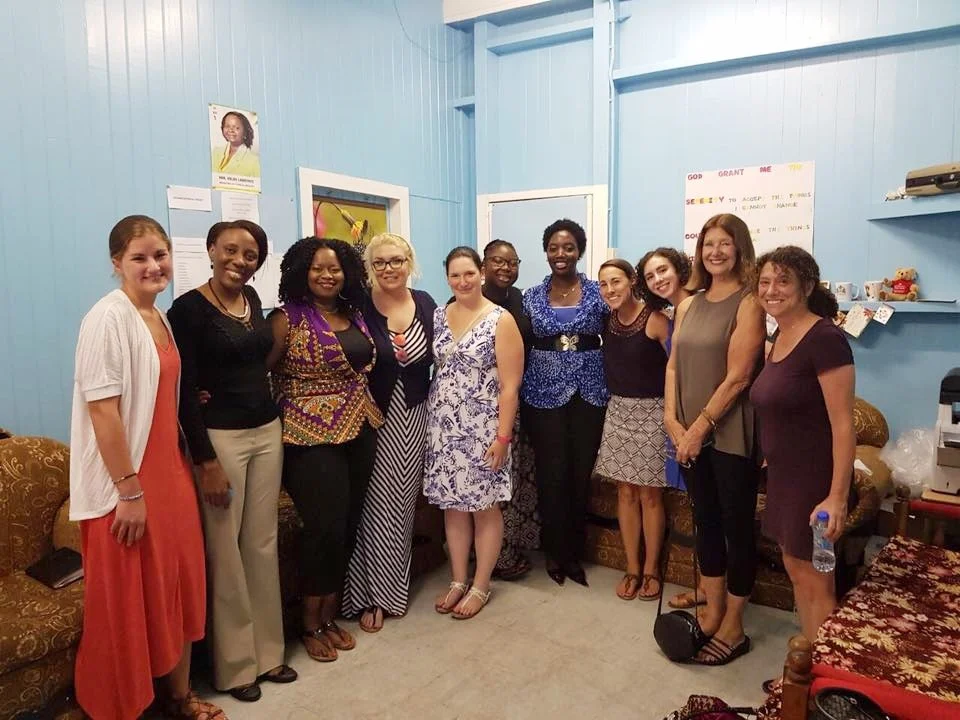 A few wonderful and highly accomplished ladies on the William James team conducting workshops in Essequibo at our Sunrise Center.