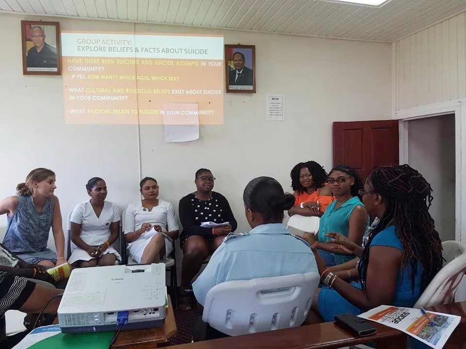 Some photos on the workshops on mental health/suicide/empowerment today, Wednesday 27th July 2017. ...many persons are benefitting from their expertise in this area, including members from the police force.