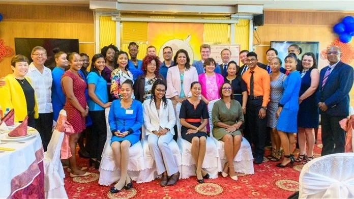 Group photo with Team members of the Guyana Foundation and the Sunrise Center with the diplomatic corps.