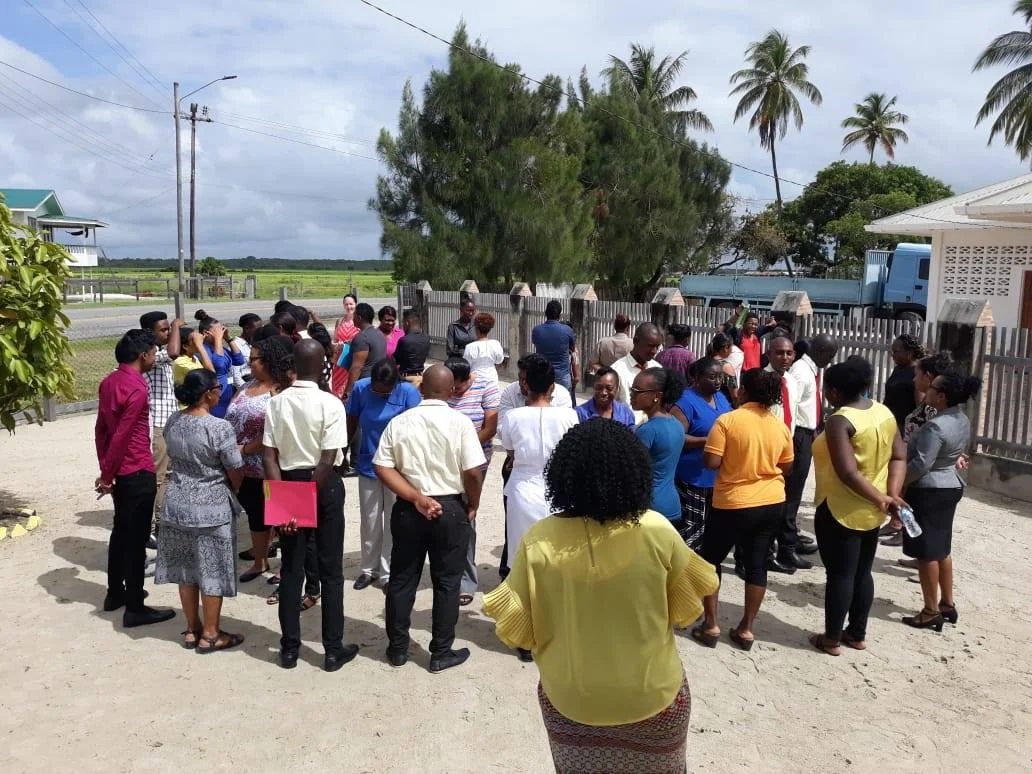 One of the outdoor sessions of the training workshop.
