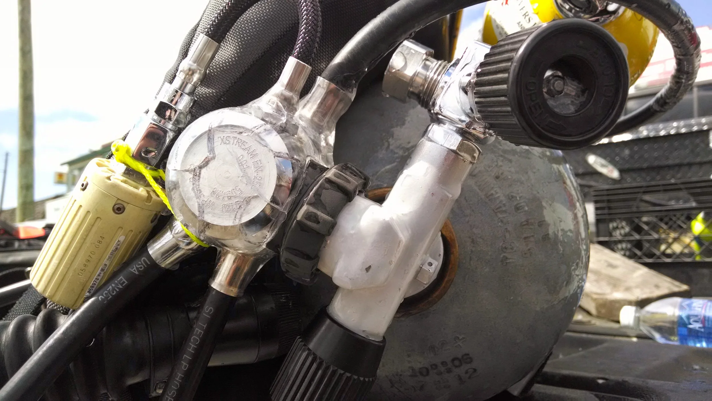 This is why people dive Poseidon regulators. The first stage is frozen solidly in ice, and still functioned great!
