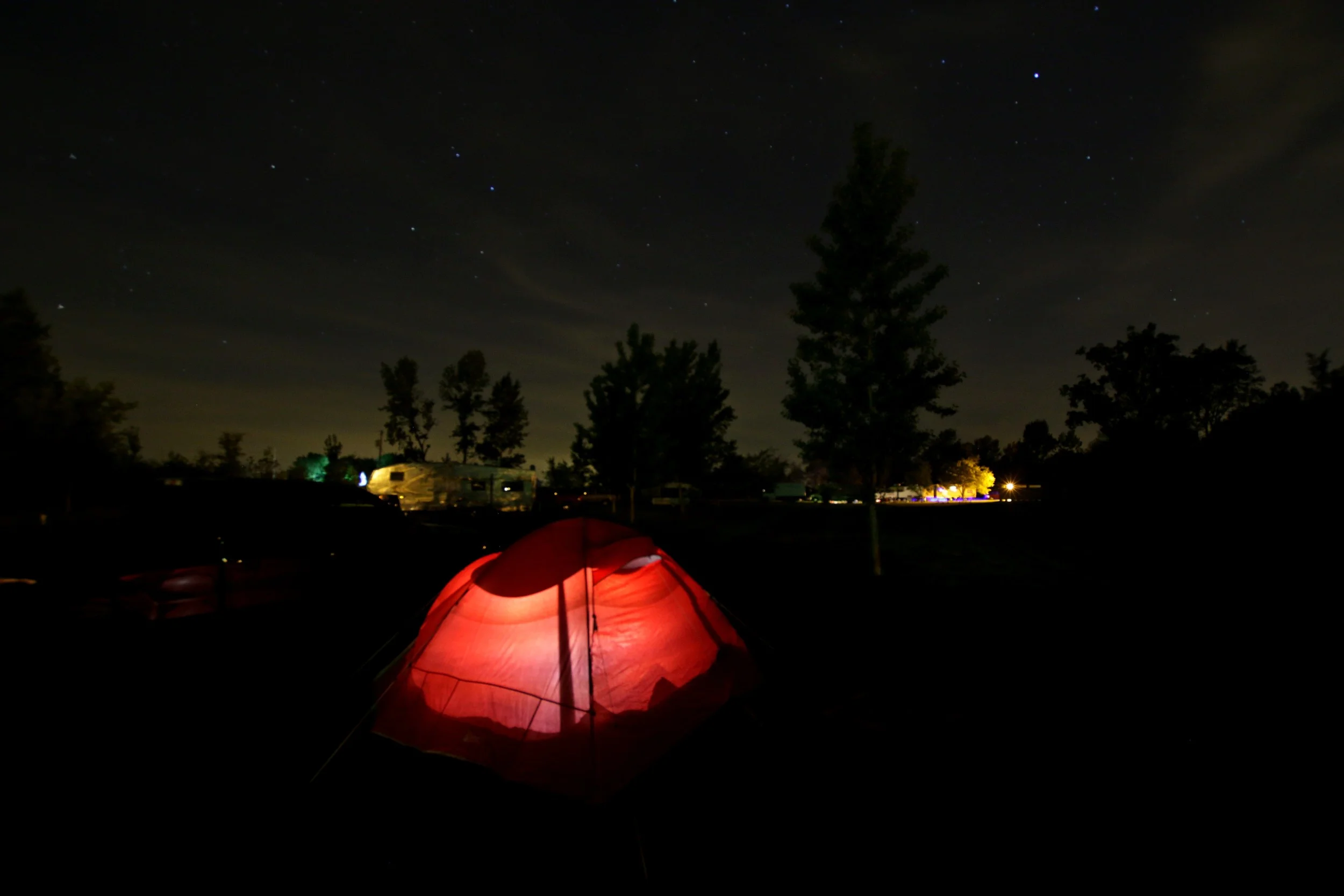 Beautiful night sky and awesome tent from Grandma and Grandpa Micik
