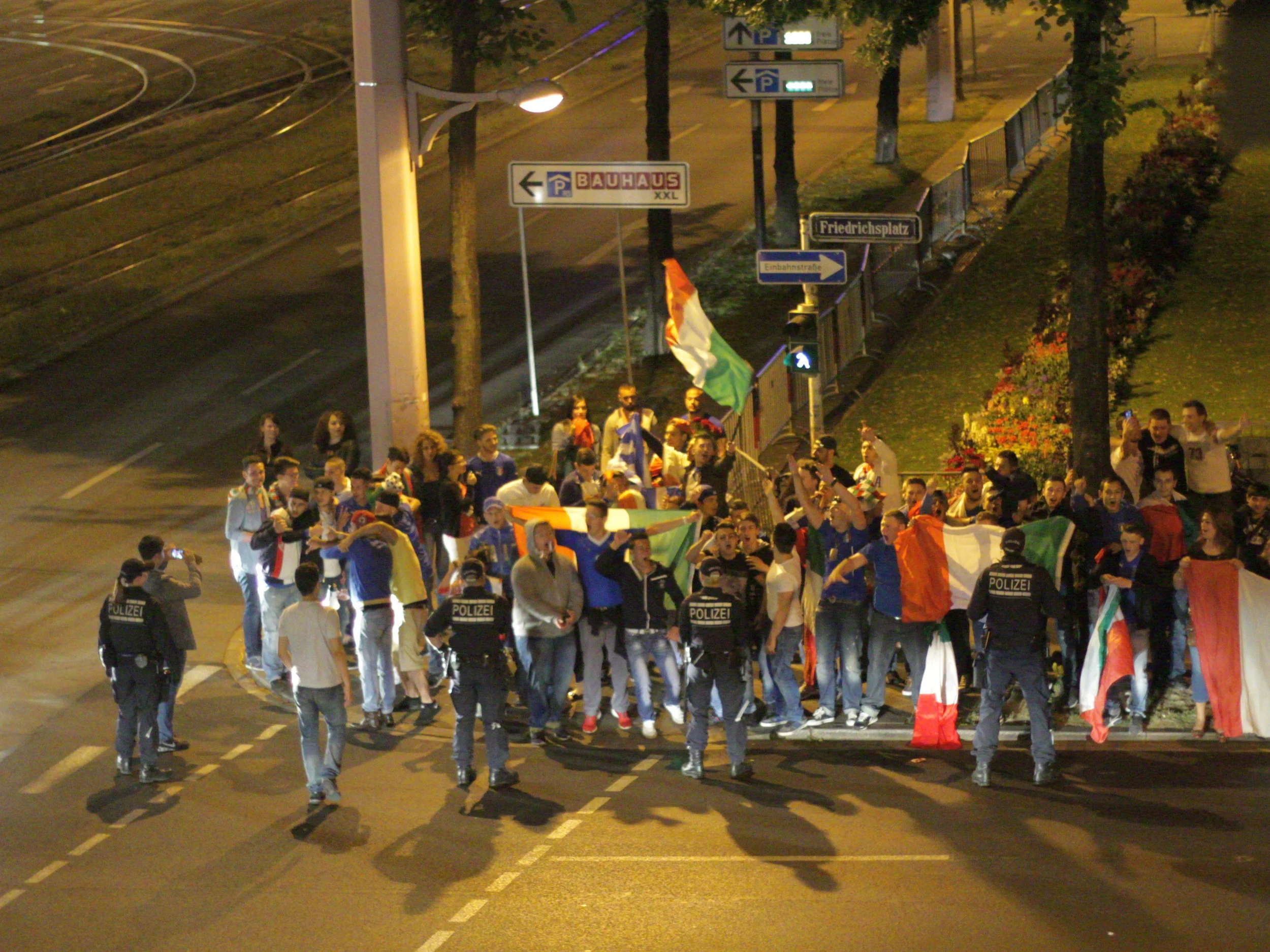 Late and roudy night after Italy beat England
