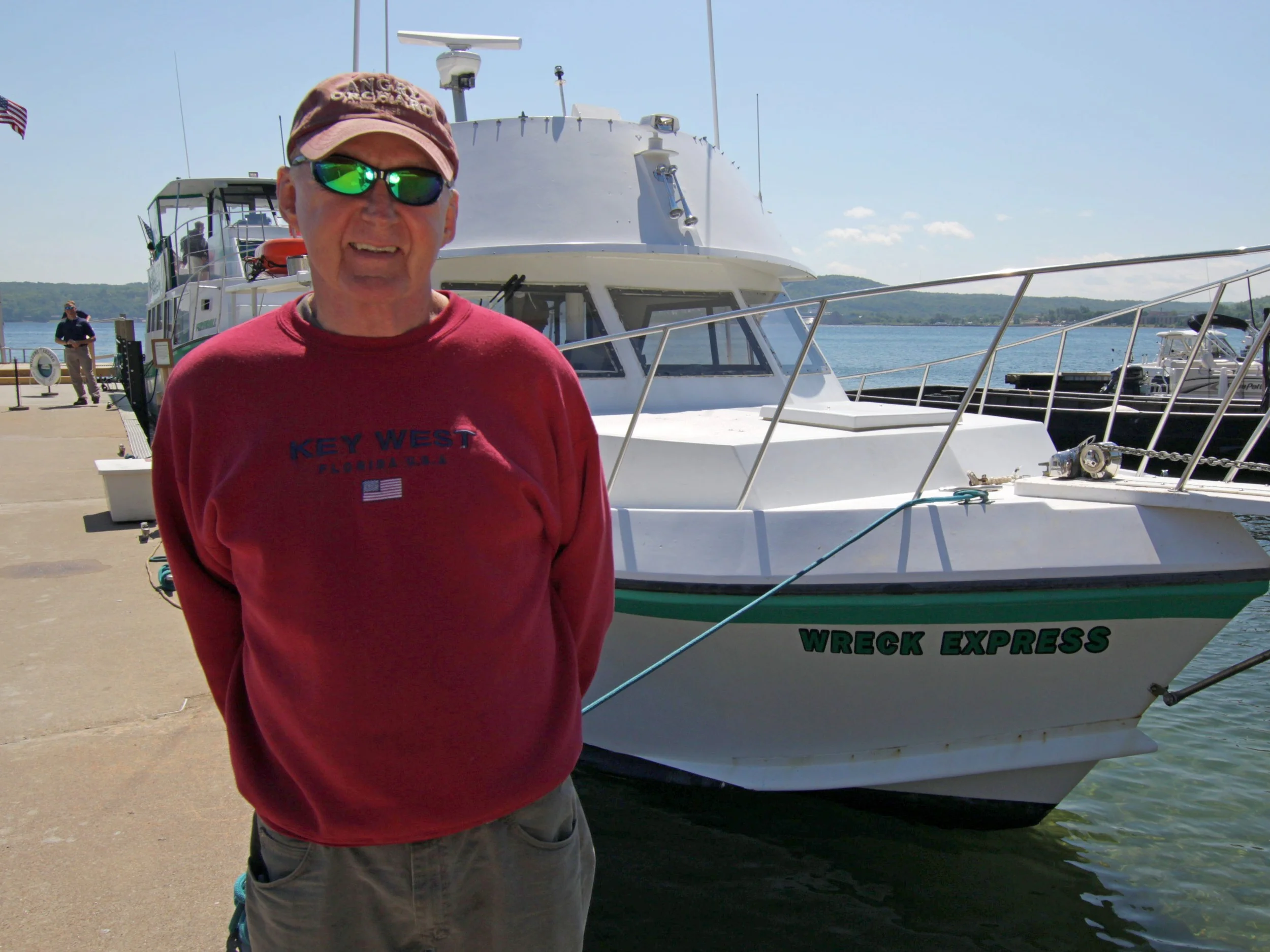 Captain Pete and his boat "Wreck Express"