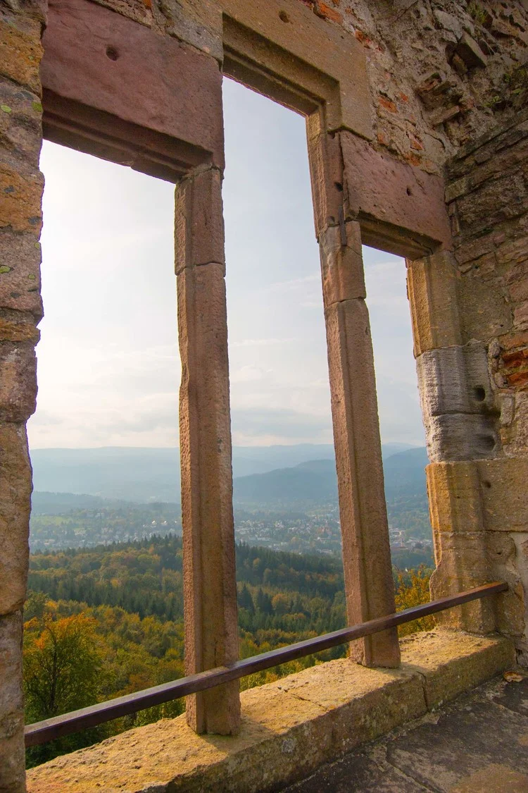 Castle Ruins and Mountain Tops