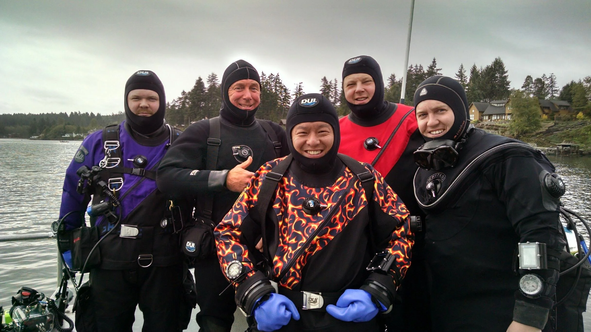 Our colorful group of divers for the day,