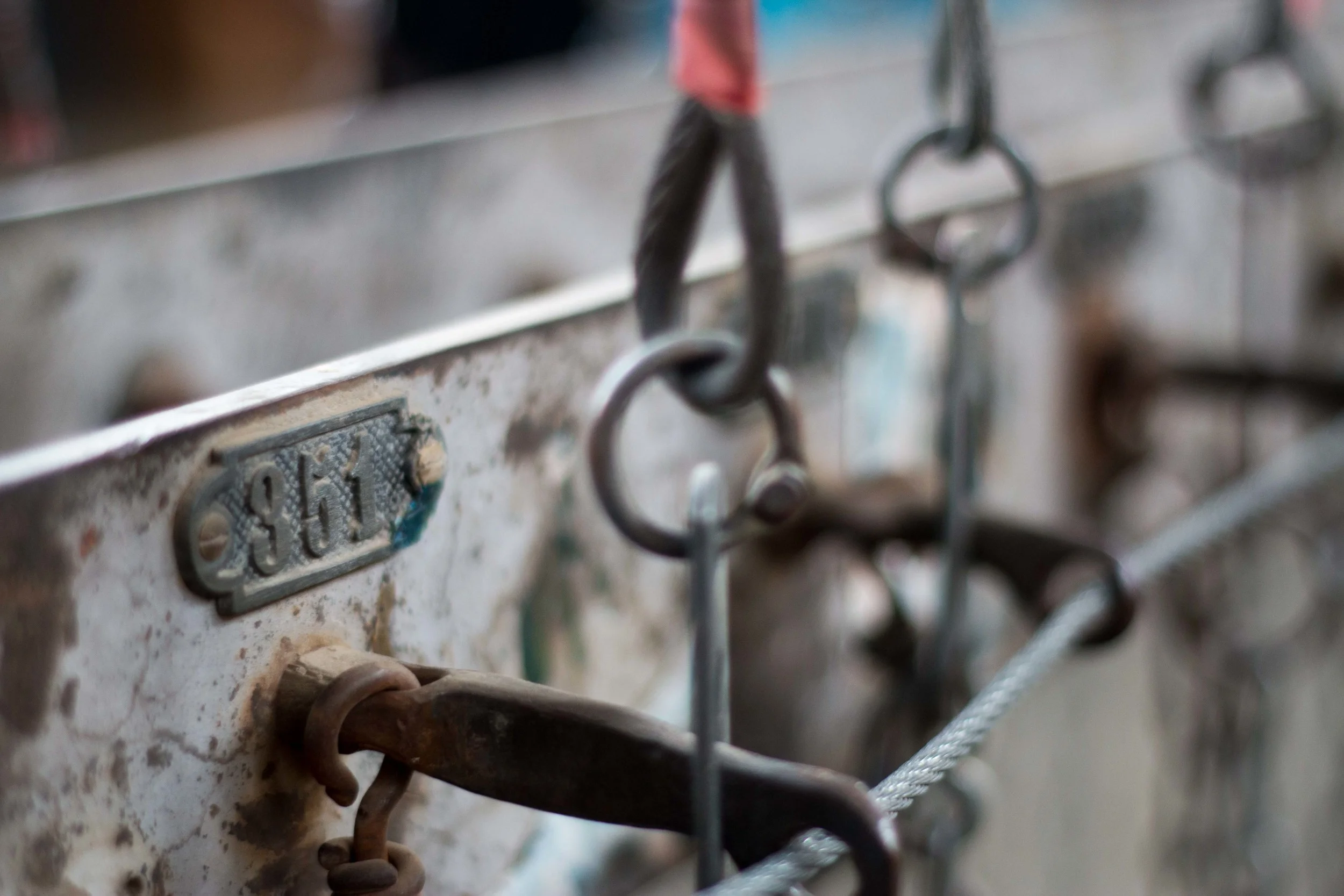 a miner's ''locker.'' they hung their clothes up, overhead, so that the Would dry. and so that their street clothes would stay clean.
