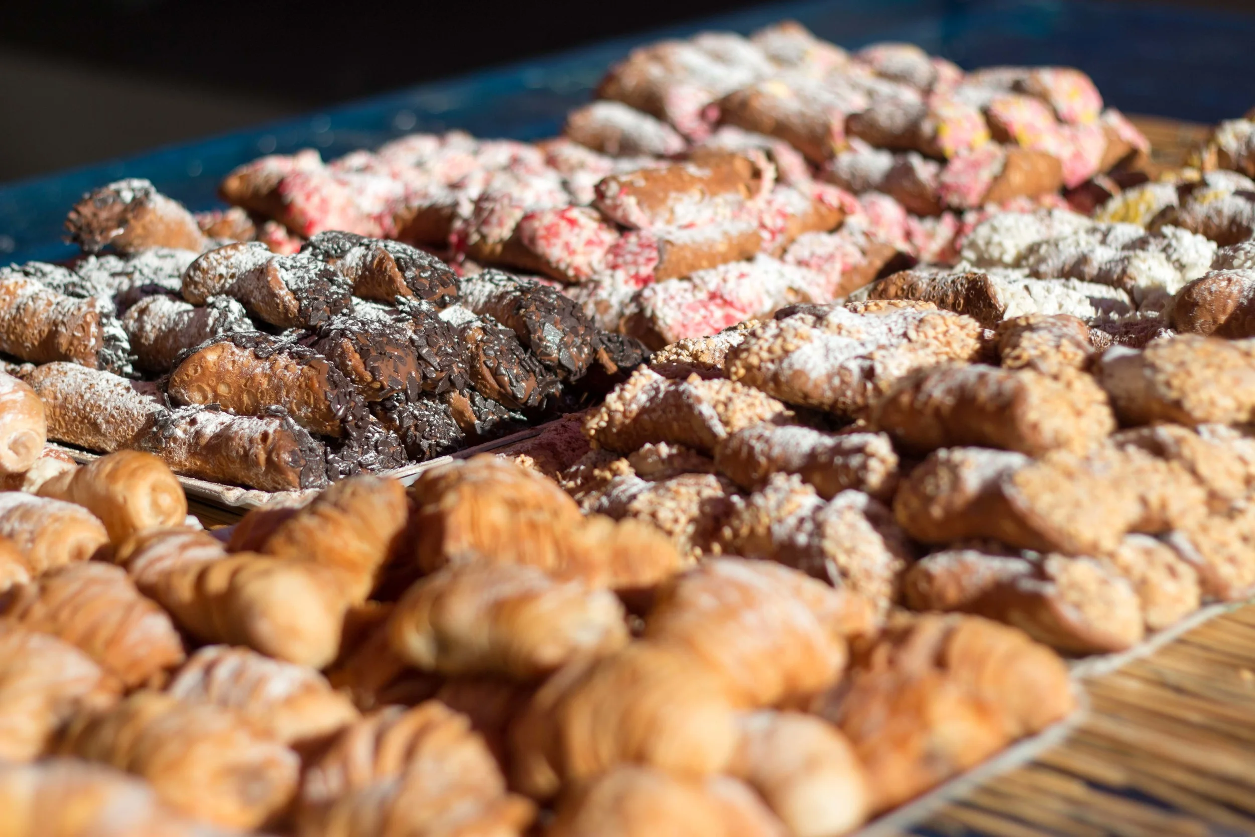 Delicious cannoli at the market