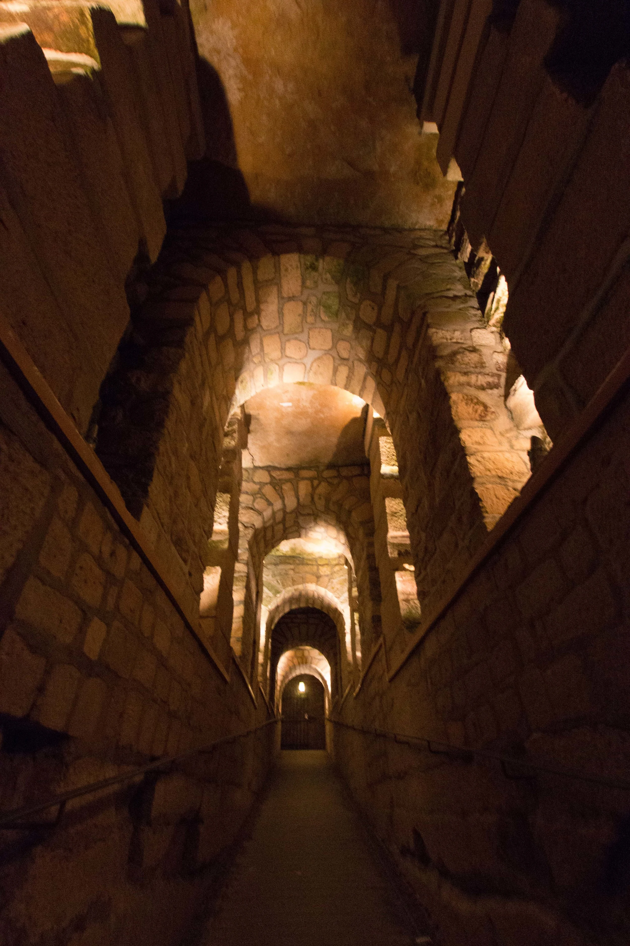 Stunning arched walkway in the catacombs